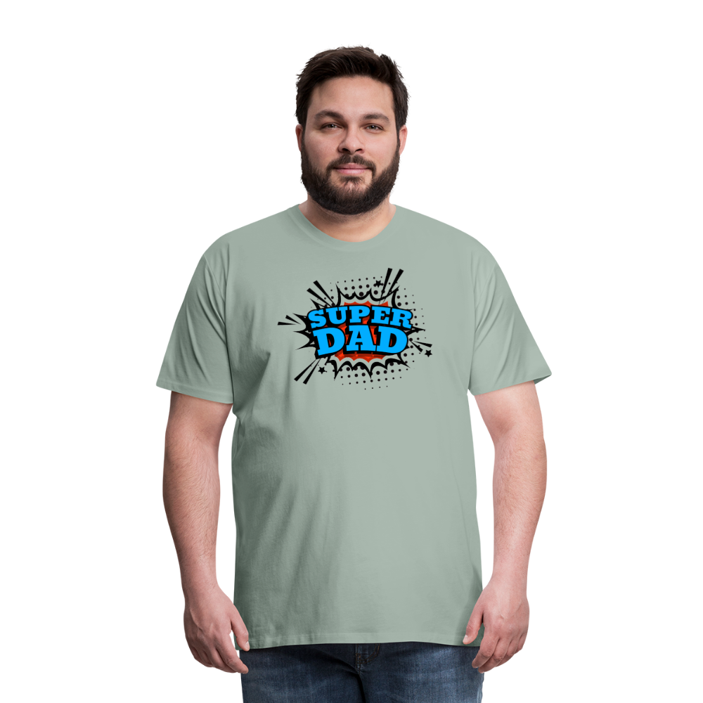 Defender of the Dad-verse: The 'Super Dad' Odyssey Tee Men's Premium T-Shirt - steel green