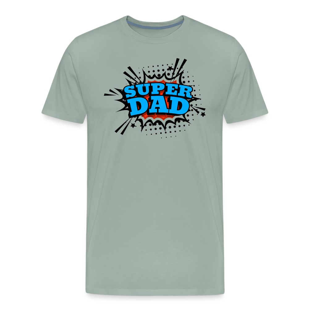 Defender of the Dad-verse: The 'Super Dad' Odyssey Tee Men's Premium T-Shirt - steel green