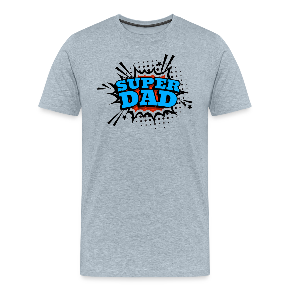 Defender of the Dad-verse: The 'Super Dad' Odyssey Tee Men's Premium T-Shirt - heather ice blue
