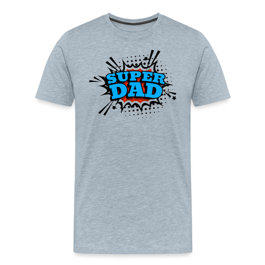 Defender of the Dad-verse: The 'Super Dad' Odyssey Tee Men's Premium T-Shirt - heather ice blue
