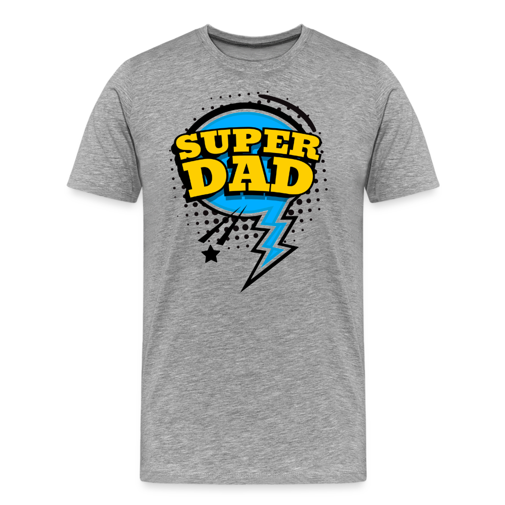 Master of Dad-titude: The 'Super Dad' Swagger Tee Men's Premium T-Shirt - heather gray