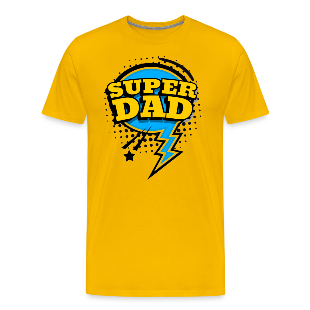Master of Dad-titude: The 'Super Dad' Swagger Tee Men's Premium T-Shirt - sun yellow
