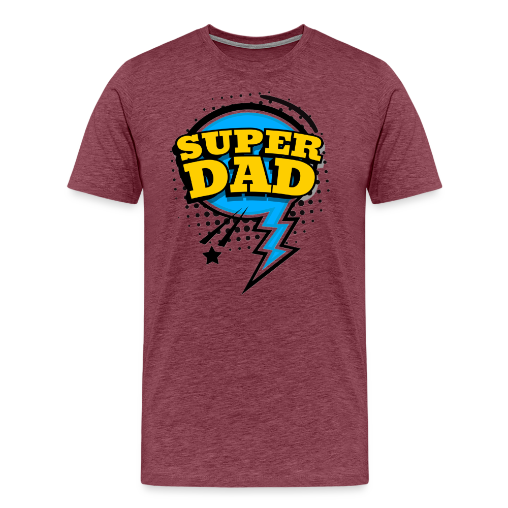 Master of Dad-titude: The 'Super Dad' Swagger Tee Men's Premium T-Shirt - heather burgundy