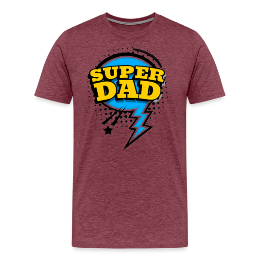 Master of Dad-titude: The 'Super Dad' Swagger Tee Men's Premium T-Shirt - heather burgundy