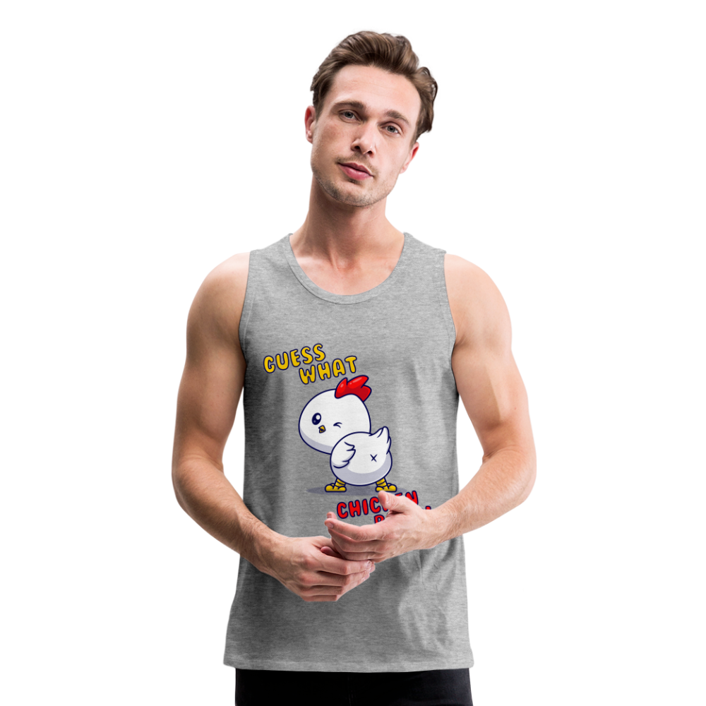 Cluckin' Surprise: The 'Guess What' Chicken Butt Premium Tank - heather gray