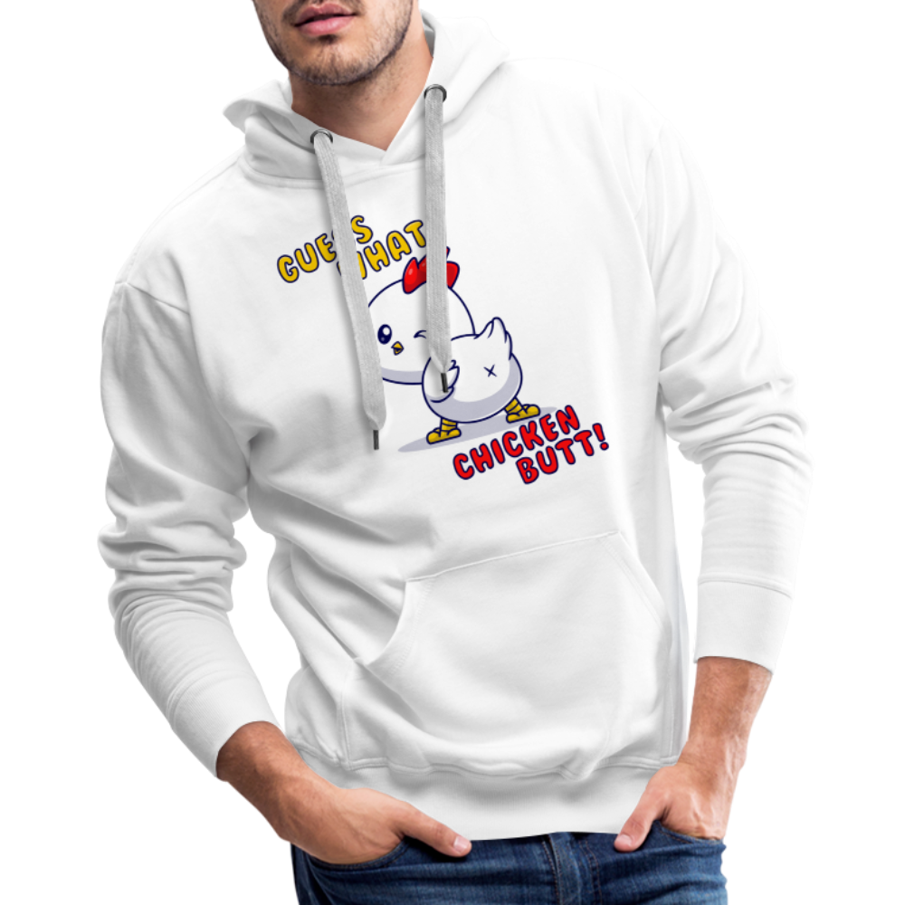 Cluckin' Surprise: The 'Guess What' Chicken Butt Premium Hoodie - white