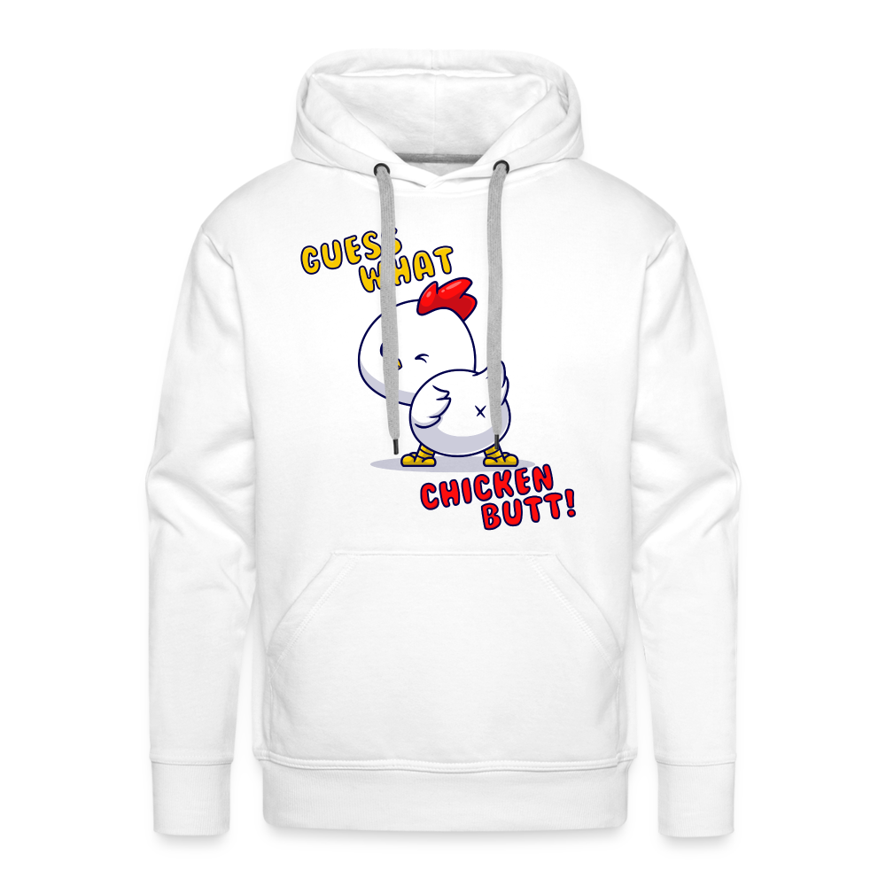 Cluckin' Surprise: The 'Guess What' Chicken Butt Premium Hoodie - white