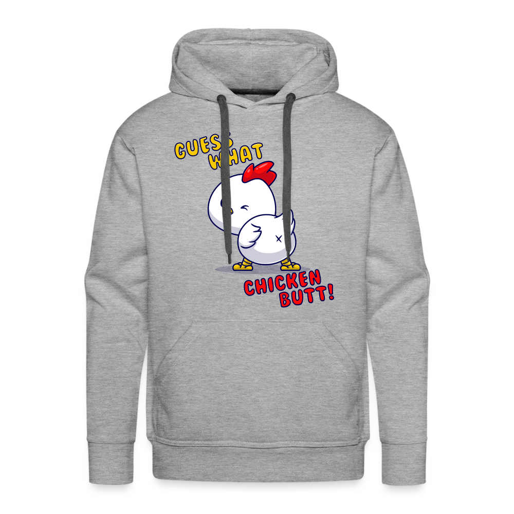 Cluckin' Surprise: The 'Guess What' Chicken Butt Premium Hoodie - heather grey