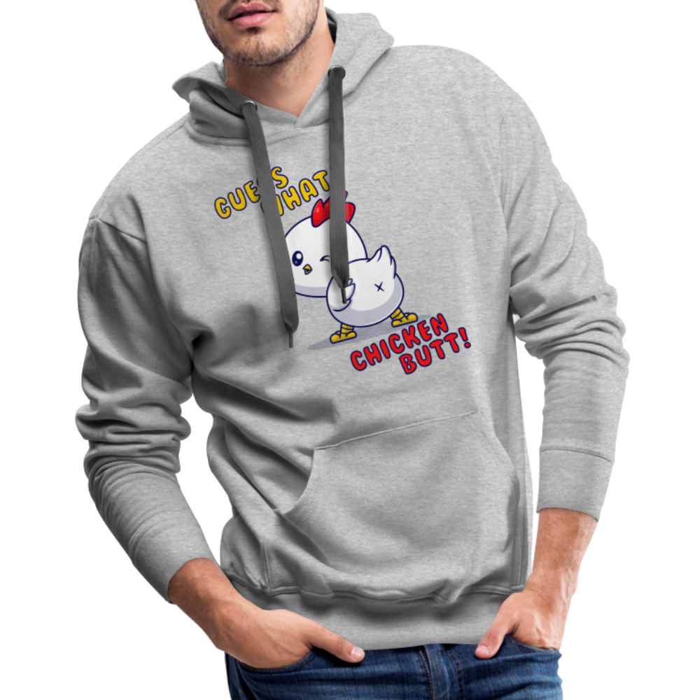 Cluckin' Surprise: The 'Guess What' Chicken Butt Premium Hoodie - heather grey