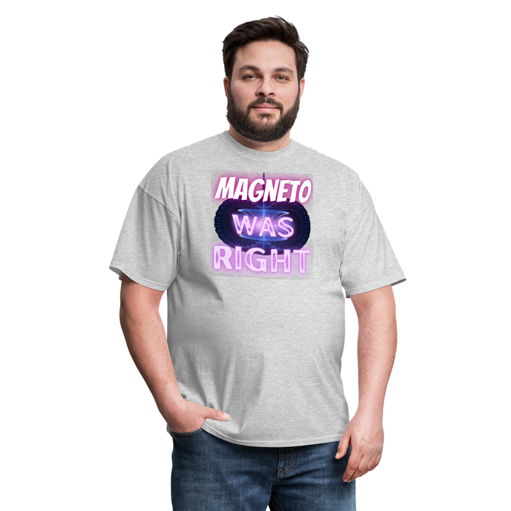 Magneto was Right T-Shirt - heather gray