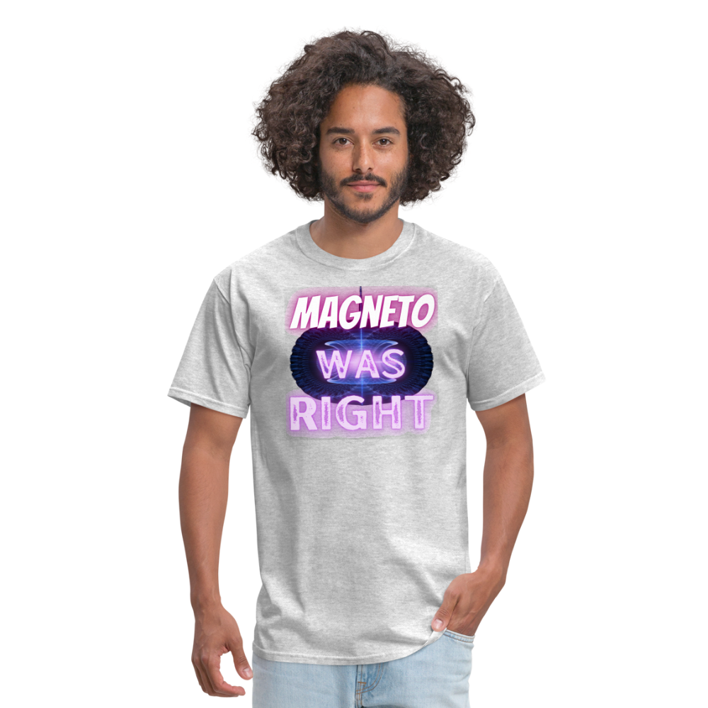 Magneto was Right T-Shirt - heather gray