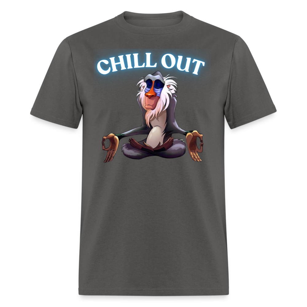 Chill Out Meditation Graphic T-Shirt - Unisex Mindfulness and Relaxation Tee for Men and Women - charcoal
