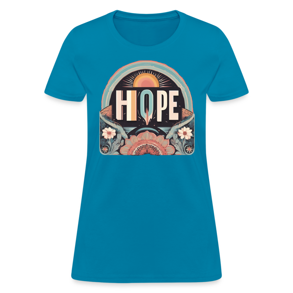 Women's Inspirational 'Hope' Shirt – Comfort Meets Style - turquoise