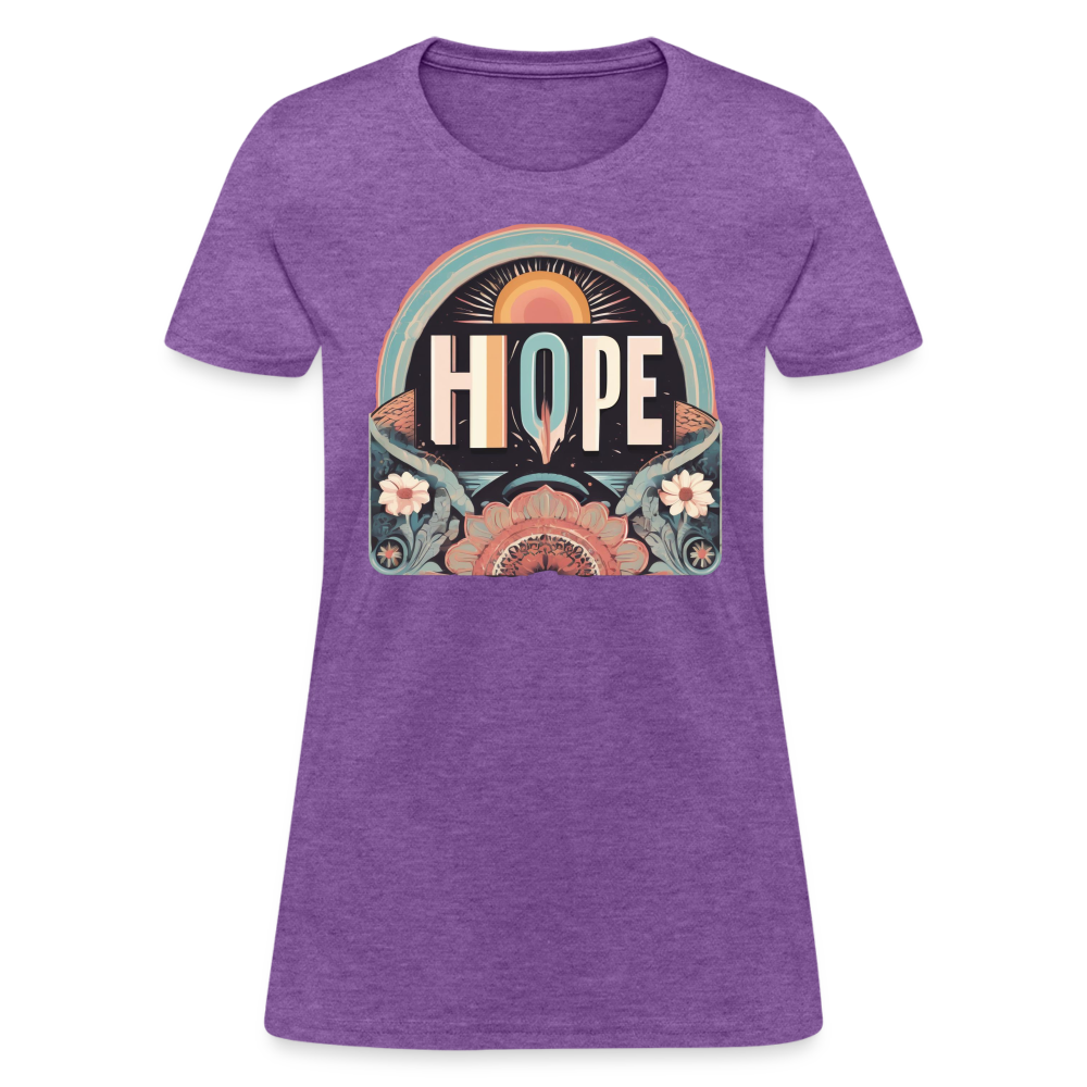 Women's Inspirational 'Hope' Shirt – Comfort Meets Style - purple heather
