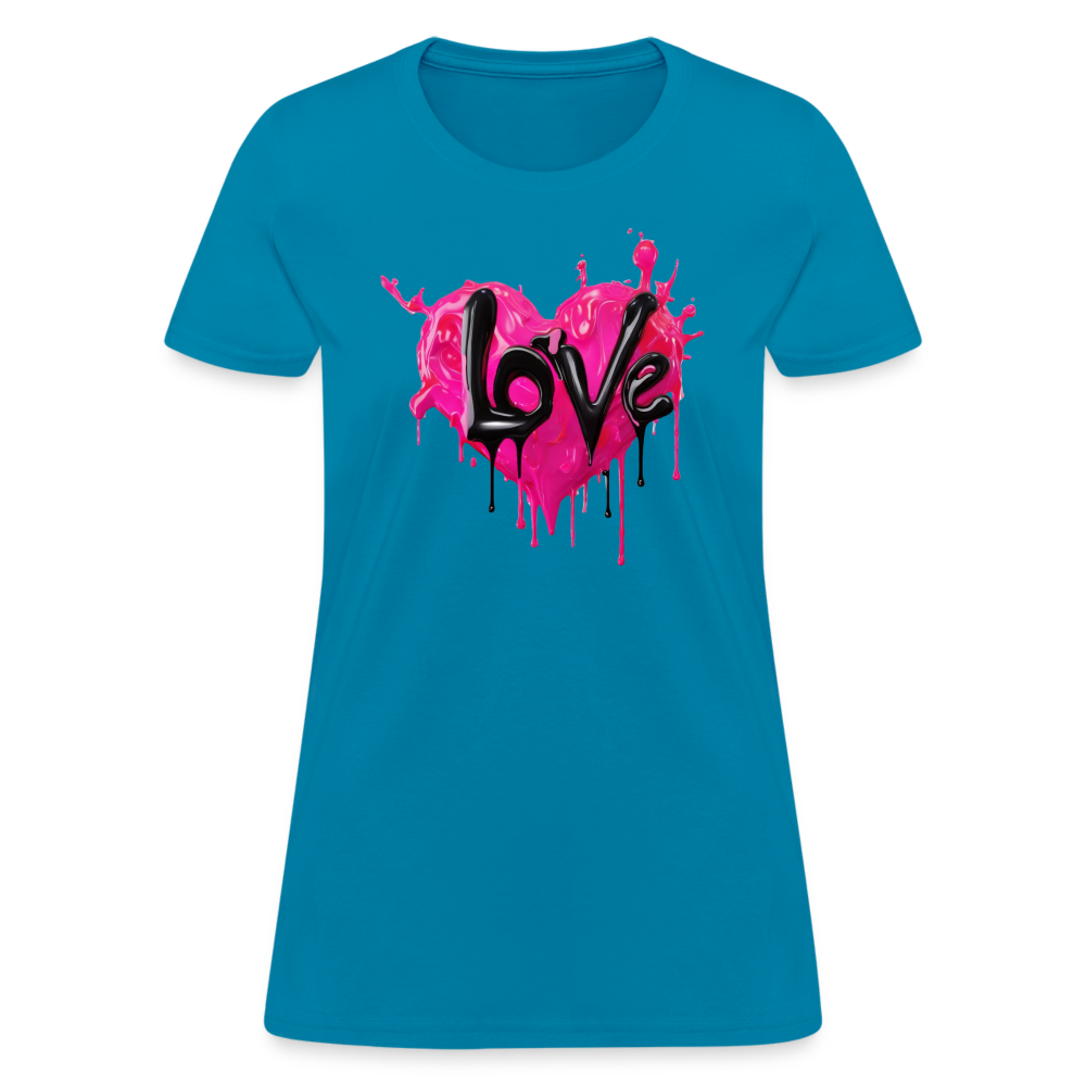 Women's Express Yourself 'LOVE' Shirt - turquoise