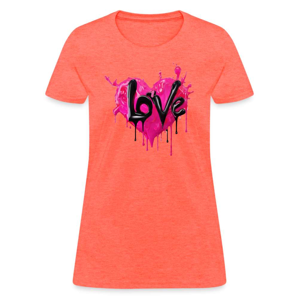 Women's Express Yourself 'LOVE' Shirt - heather coral