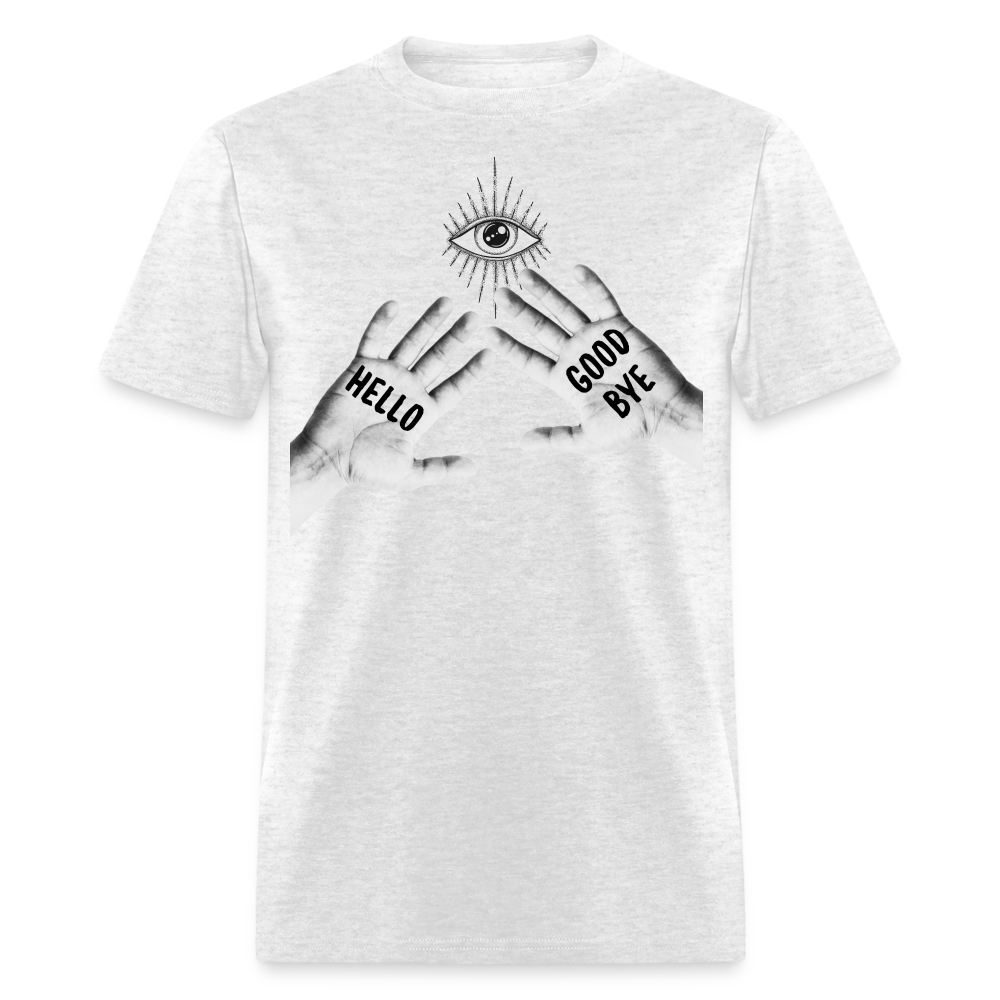 Hello Good Bye' Shirt – Unique Graphic Tee for Fans & Fashionistas - light heather gray