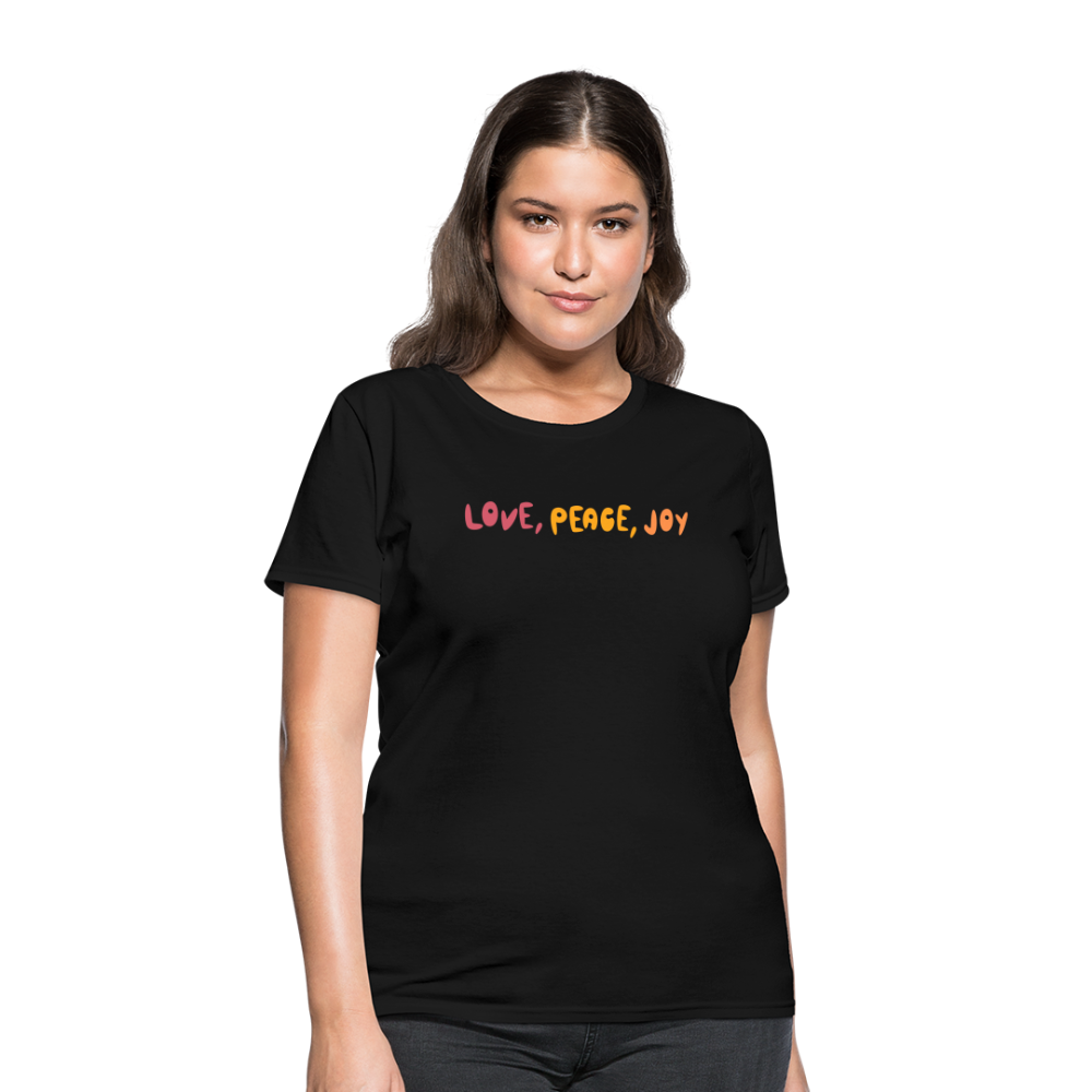 Love Peace Joy Women's T-Shirt - black