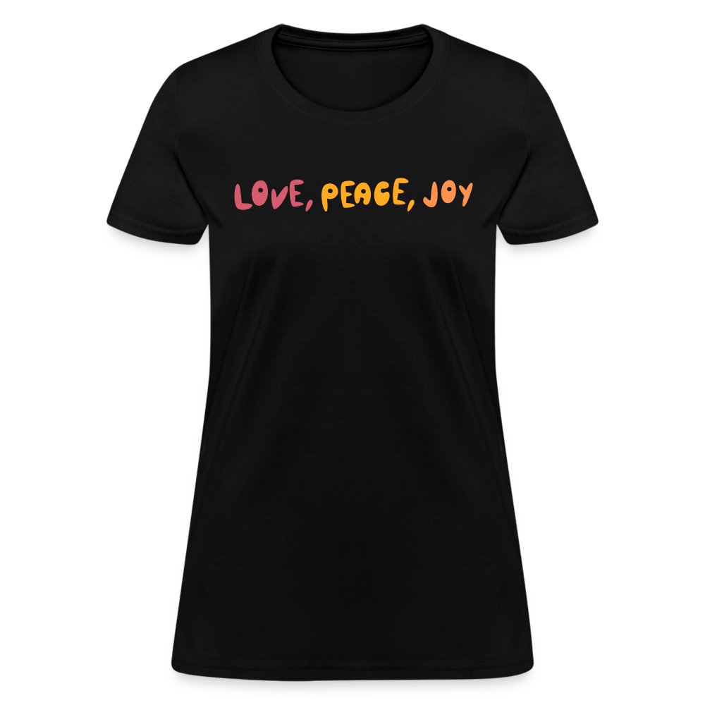 Love Peace Joy Women's T-Shirt - black