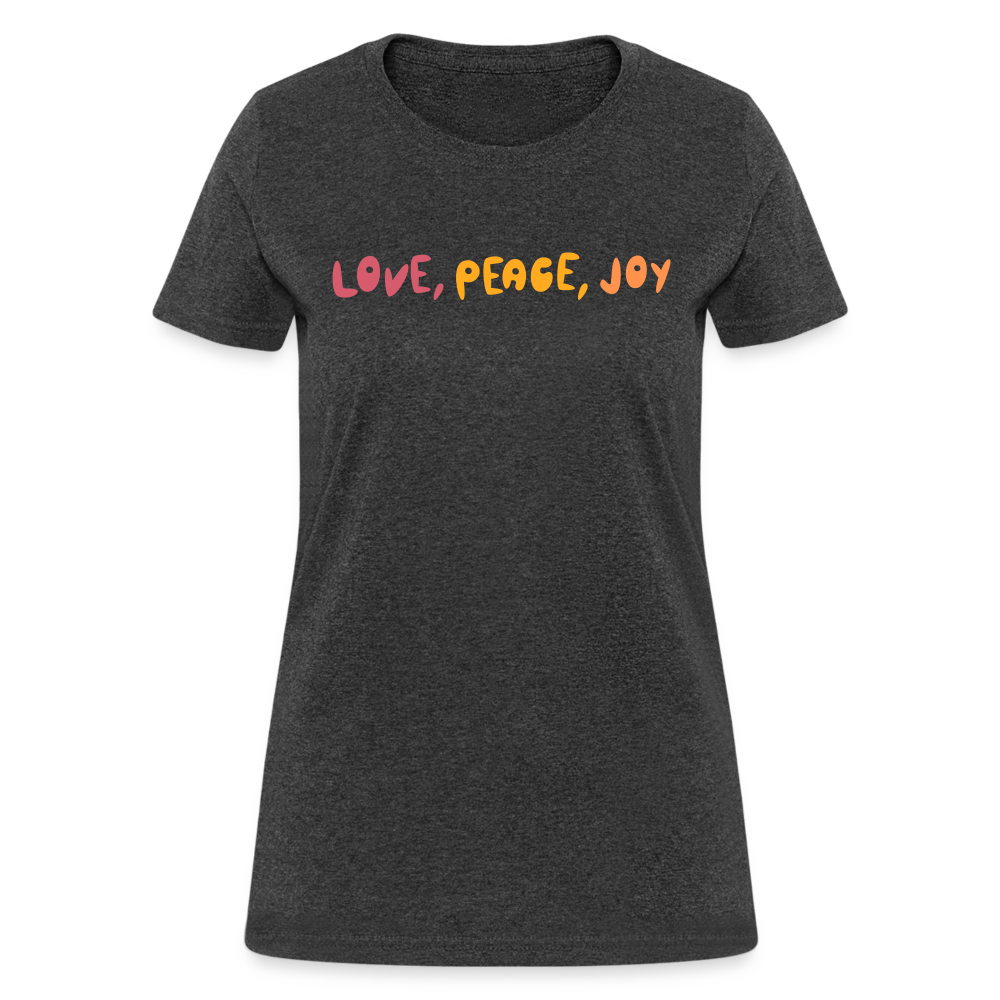 Love Peace Joy Women's T-Shirt - heather black