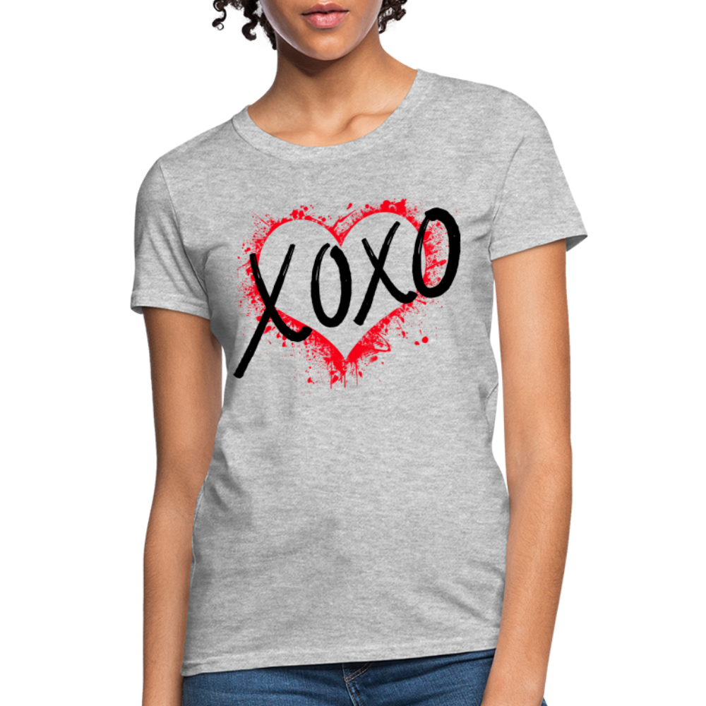 Women's XOXO Graphic Tee - Trendy & Comfortable - heather gray