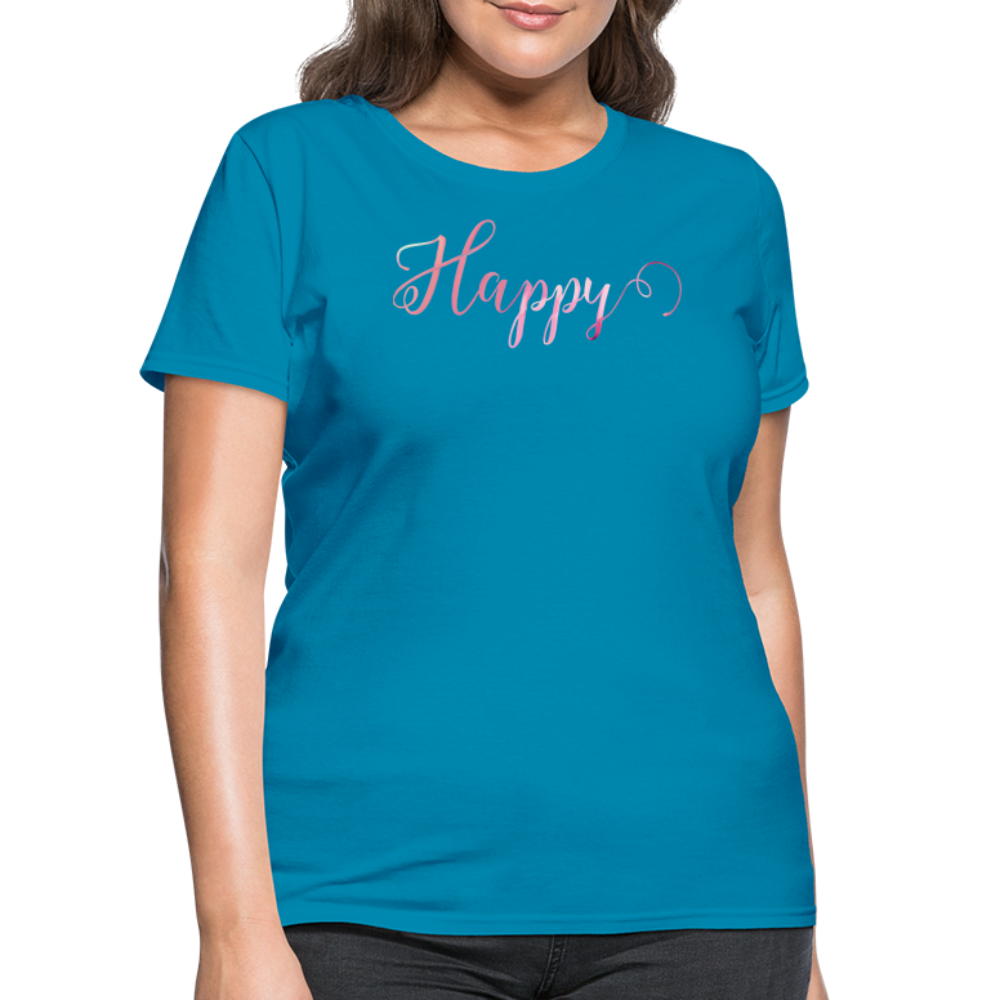 Happy T-Shirt | Spread Positivity - turquoise
