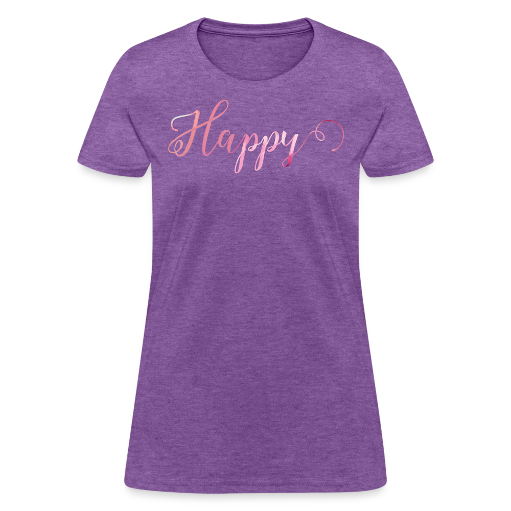 Happy T-Shirt | Spread Positivity - purple heather