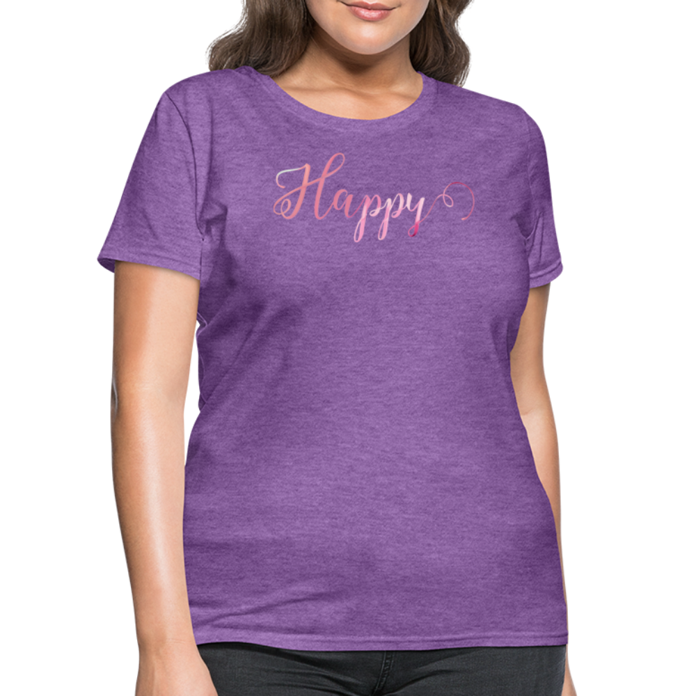 Happy T-Shirt | Spread Positivity - purple heather