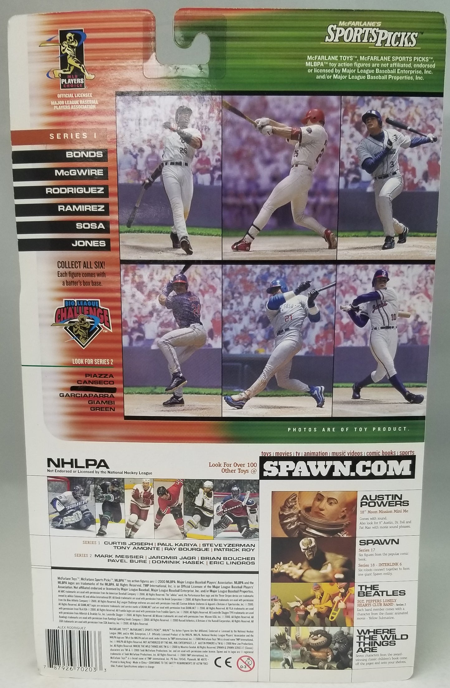 Vintage Alex Rodriguez McFarlane Series 2 Texas Rangers Baseball Club