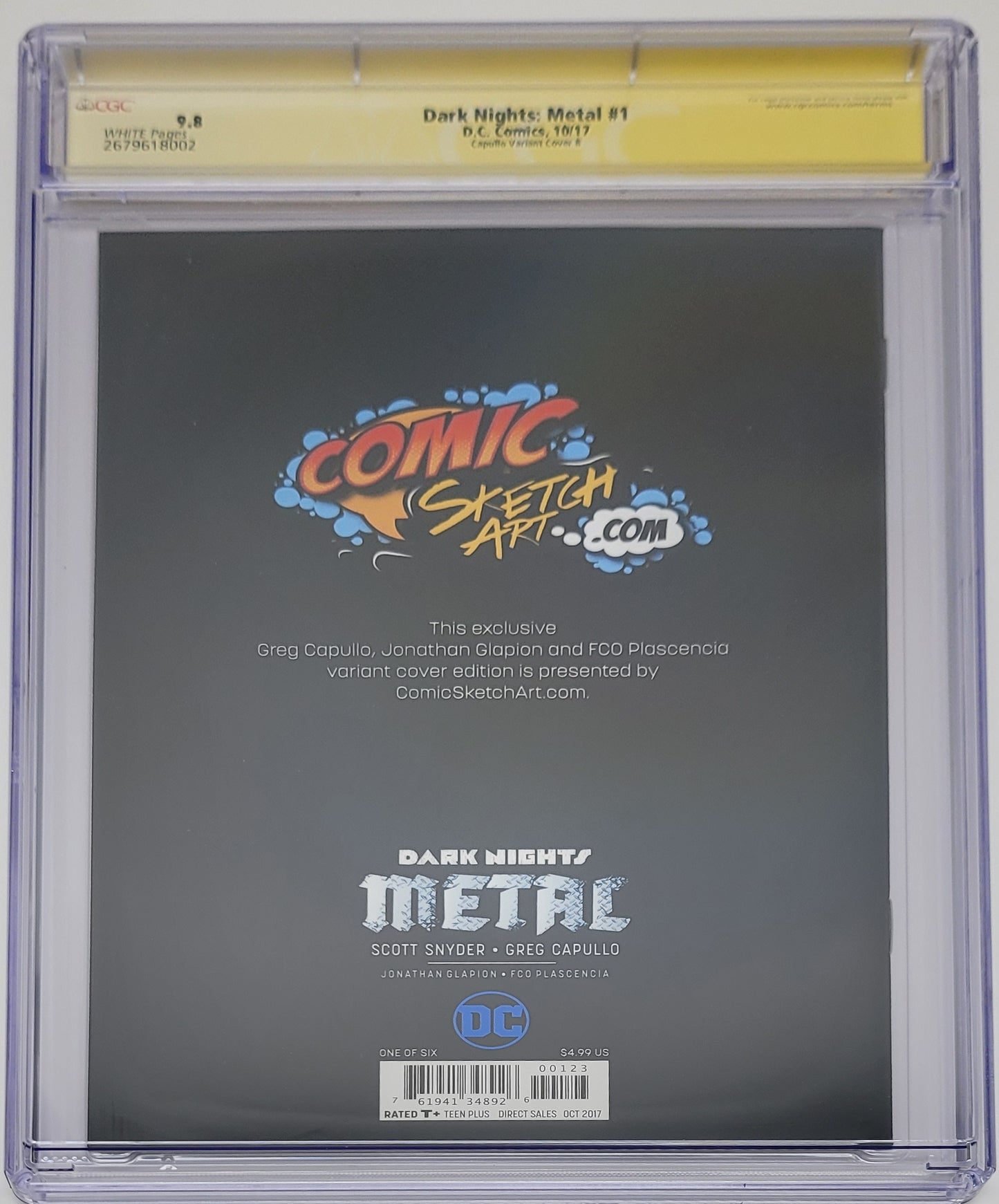 Dark Nights Metal #1 Exclusive Virgin Variant Cover SIGNED CGC 9.8
