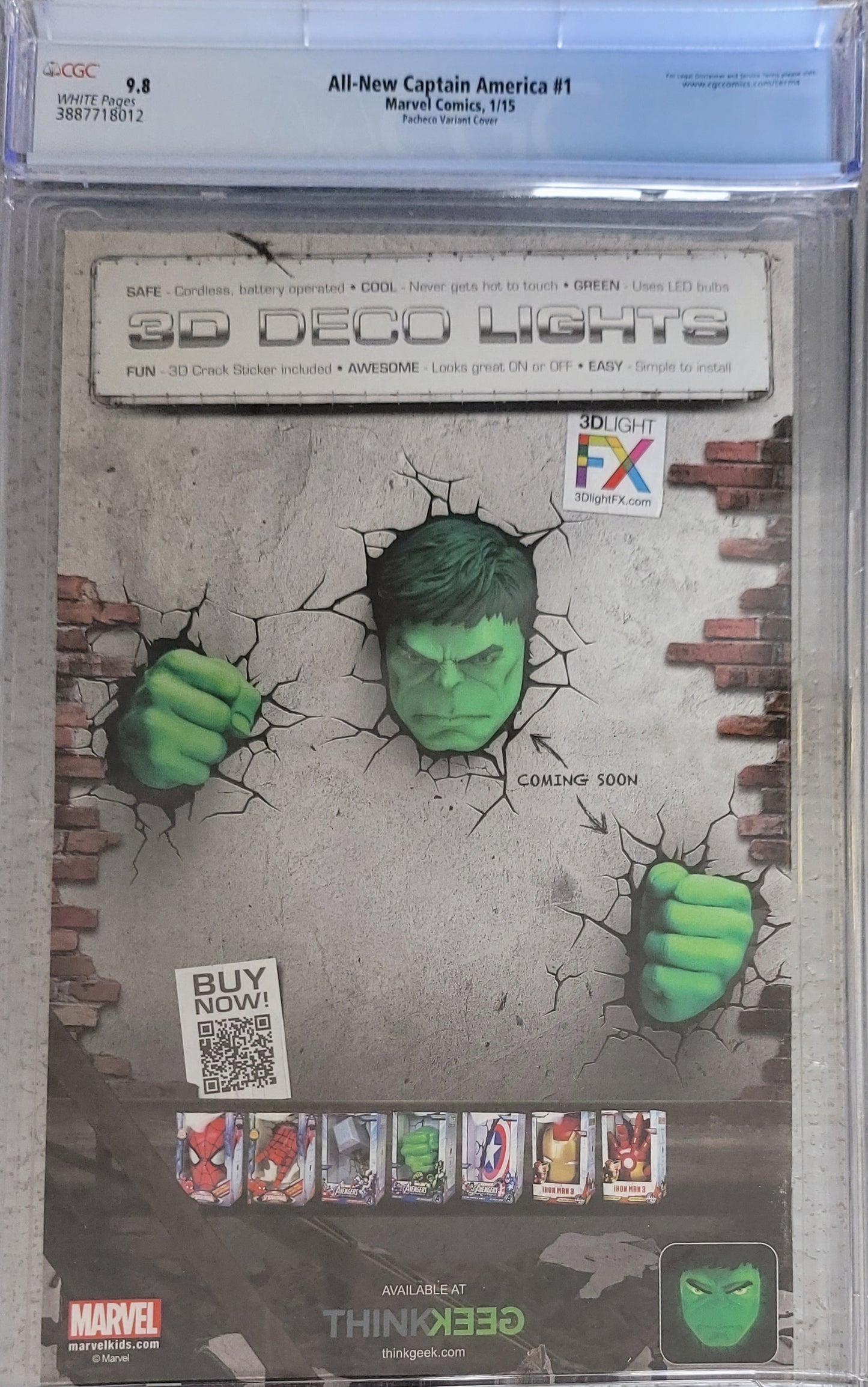 All-new Captain America #1 Pacheco 1:25 Design Variant CGC 9.8