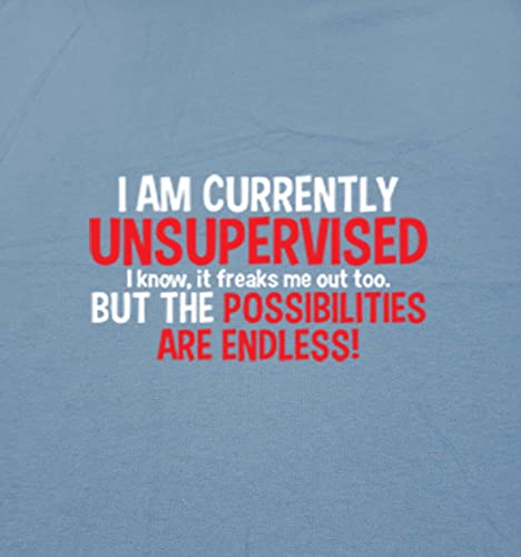 Currently Unsupervised Novelty Graphic Sarcastic Funny T Shirt XL Black
