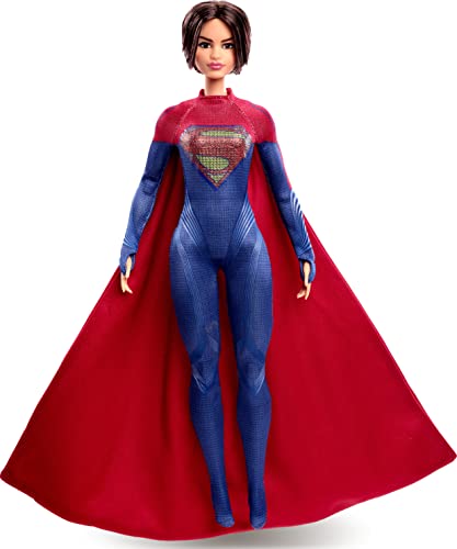 Supergirl Barbie Doll, Collectible Doll from The Flash Movie Wearing Red and Blue Suit with Cape, Doll Stand Included