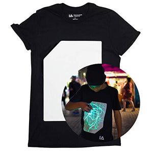 Illuminated Apparel Original Adults Interactive Glow in The Dark T-Shirt (Black/Green Glow, Small)