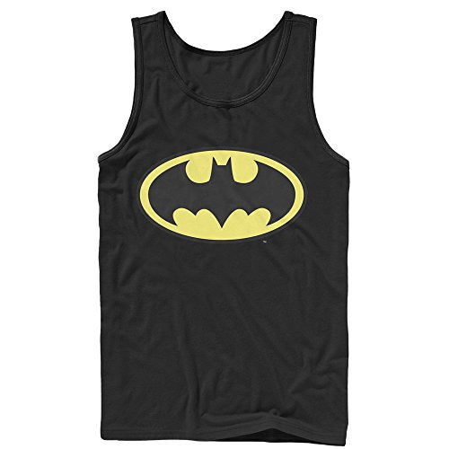 DC Comics Men's Batman Basic Logo Tank T-Shirt, Black