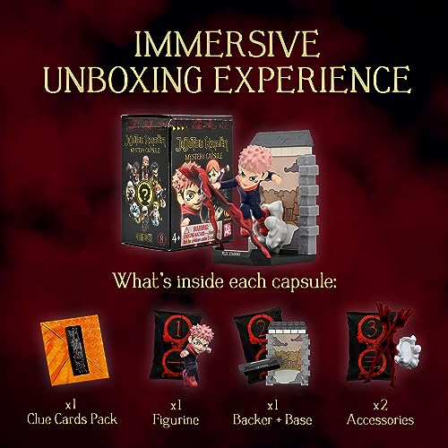 YuMe Toys Official Crunchyroll Jujutsu Kaisen Mystery Capsules Blind Box Collectible Great Stocking Stuffers for Anime Lovers - Yuji, Megumi, Nobara, Satoru JJK Manga Movie 2 Pack