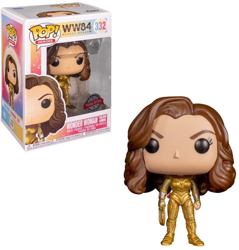 Funko Pop! Heroes: DC's Wonder Woman 1984 - Wonder Woman with Golden Armor (Metallic) Vinyl Figure, Amazon Exclusive