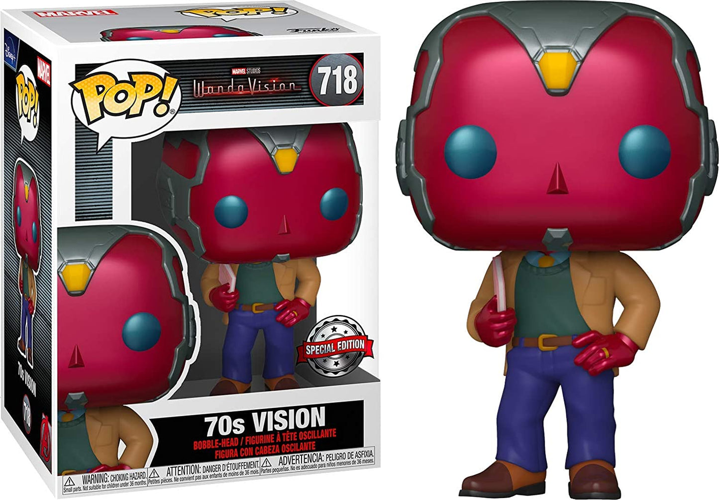 Funko Pop! Marvel Wandavision 70s Vision Exclusive Figure