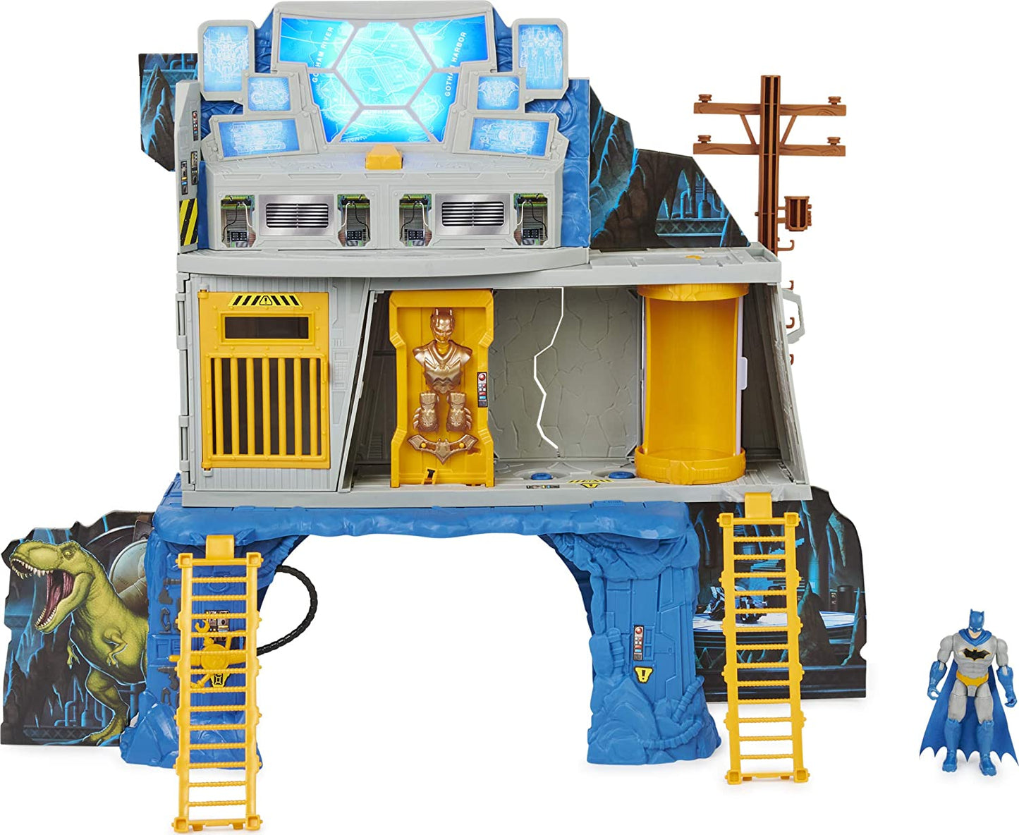 BATMAN 3-in-1 Batcave Playset with Exclusive 4-inch Action Figure and Battle Armor