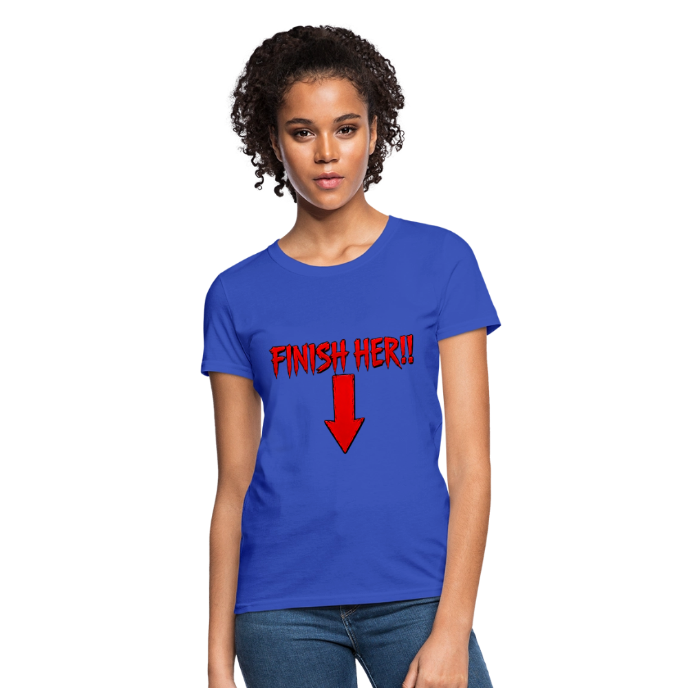 Finish Her! Tee – Retro Tournament Graphic Women's T-Shirt - royal blue