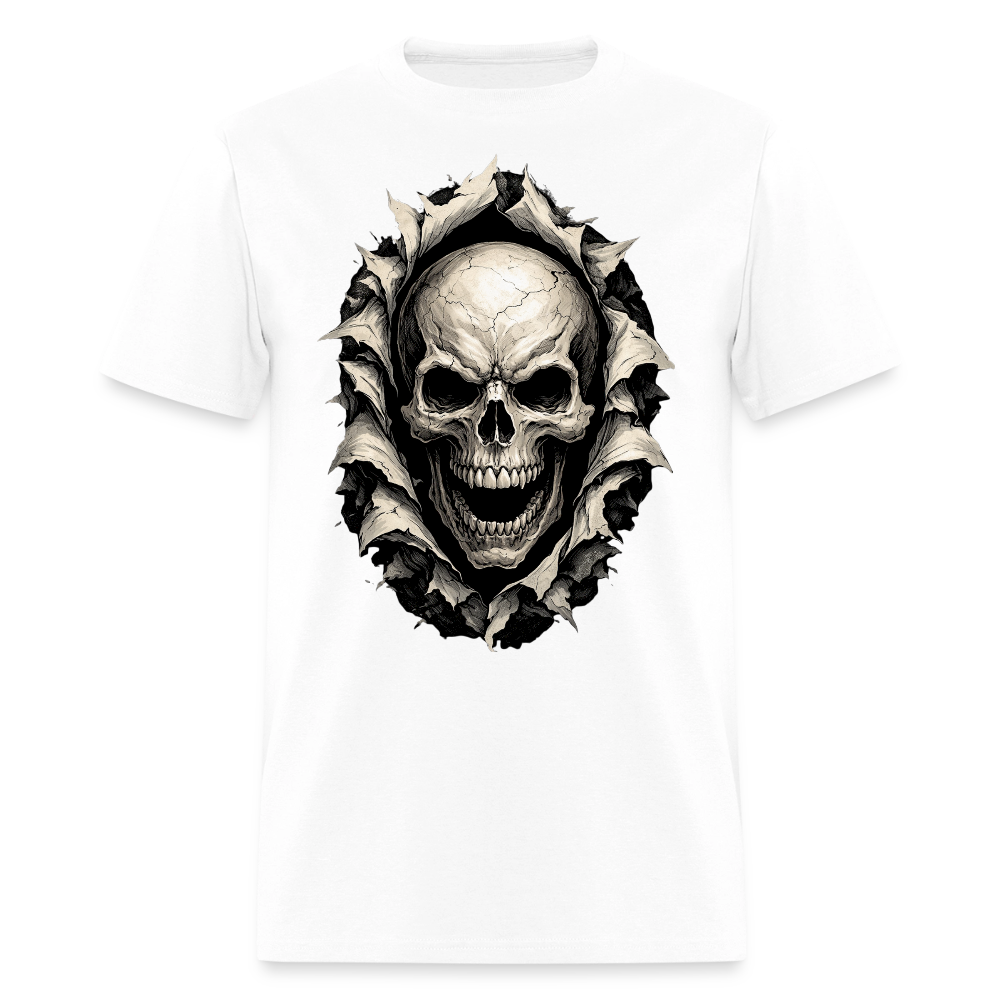 Hollow Reaper Tee – Dark Skull Graphic T-Shirt - white