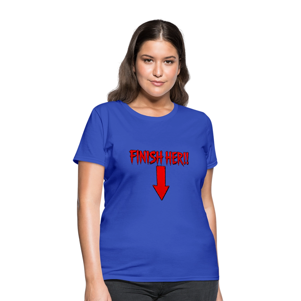 Finish Her! Tee – Retro Tournament Graphic Women's T-Shirt - royal blue