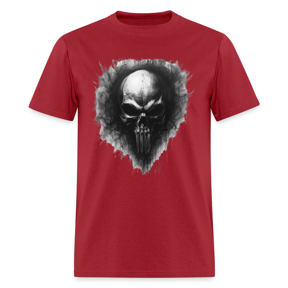 Heart of Vengeance Tee – Tactical Skull Graphic Men's T-Shirt - dark red