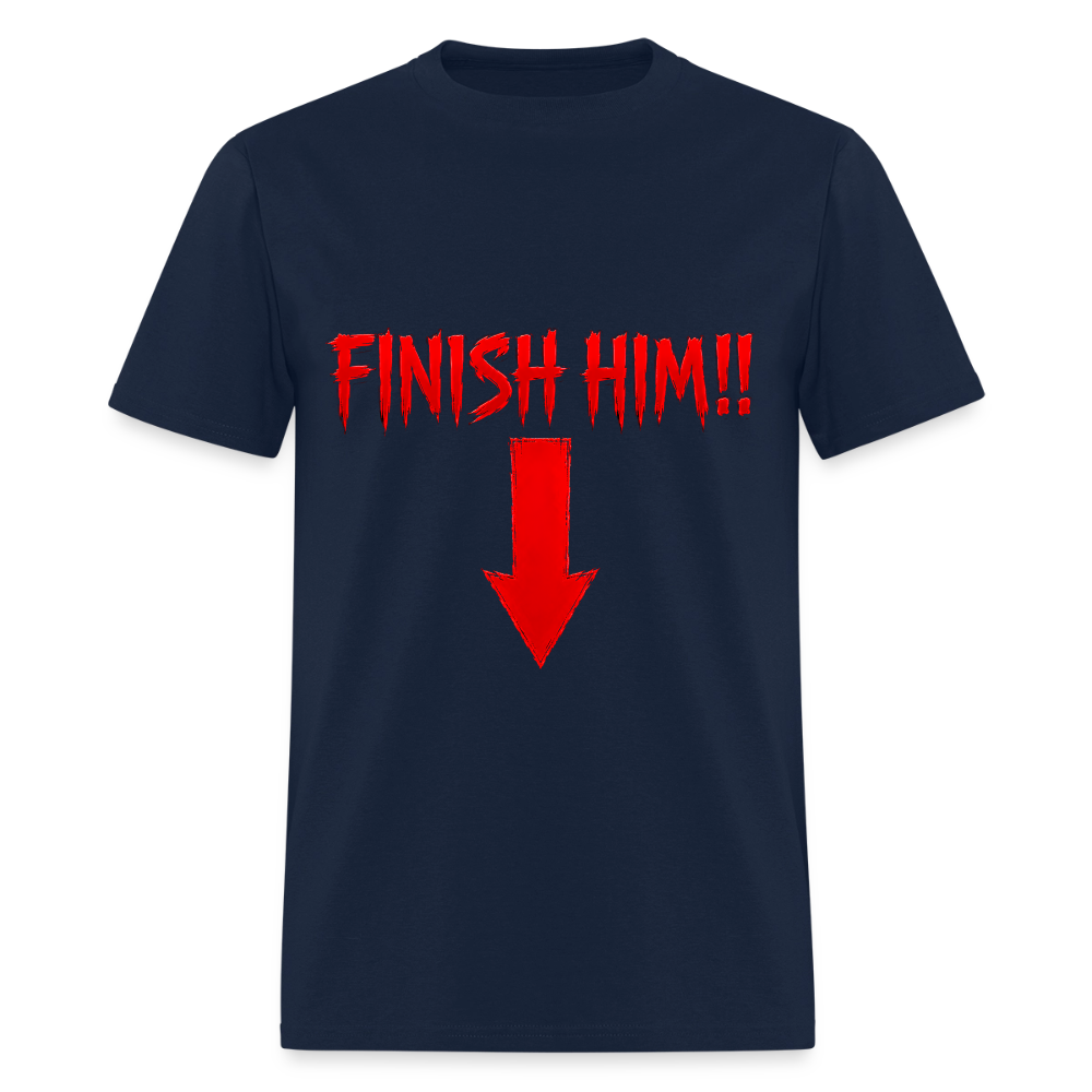 Finish Him! Tee – Retro Tournament Graphic Men's T-Shirt - navy