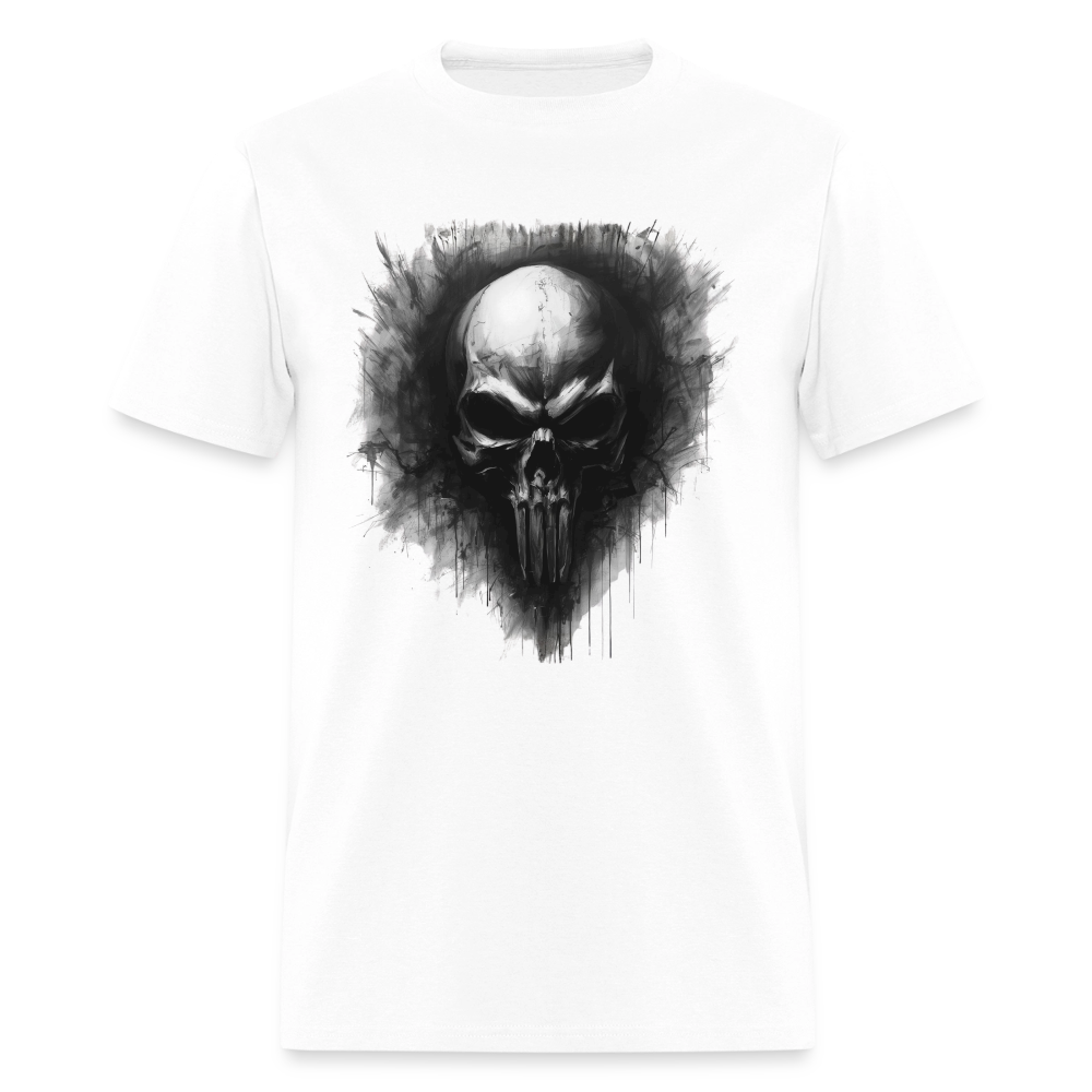 Heart of Vengeance Tee – Tactical Skull Graphic Men's T-Shirt - white