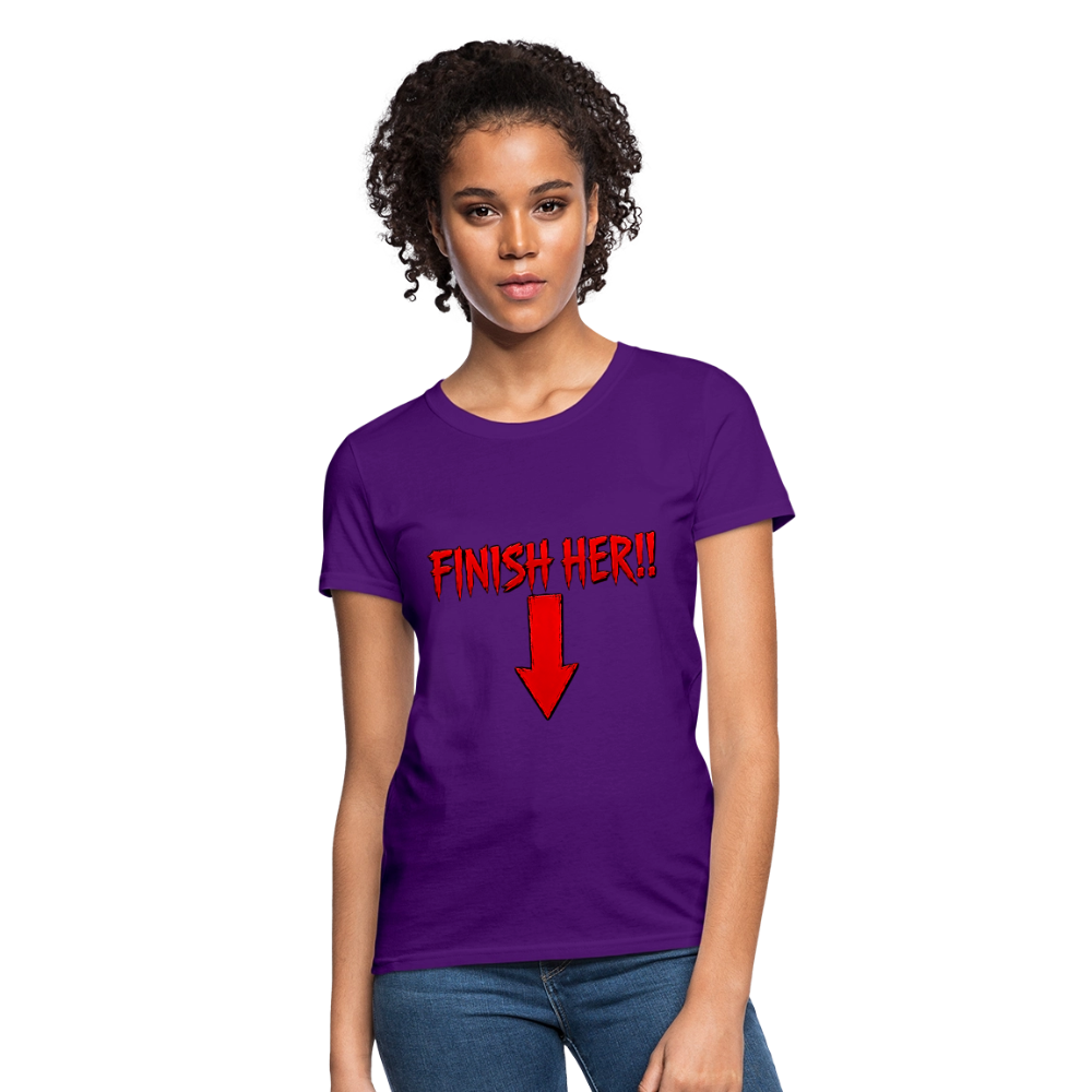 Finish Her! Tee – Retro Tournament Graphic Women's T-Shirt - purple