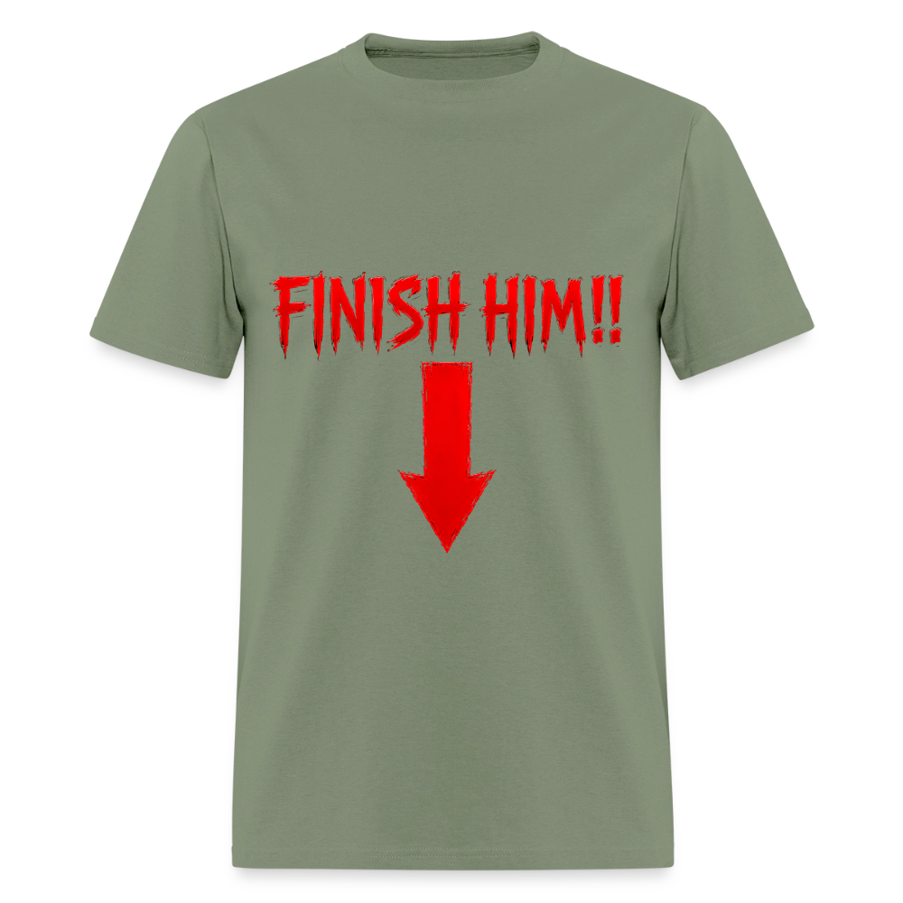 Finish Him! Tee – Retro Tournament Graphic Men's T-Shirt - military green