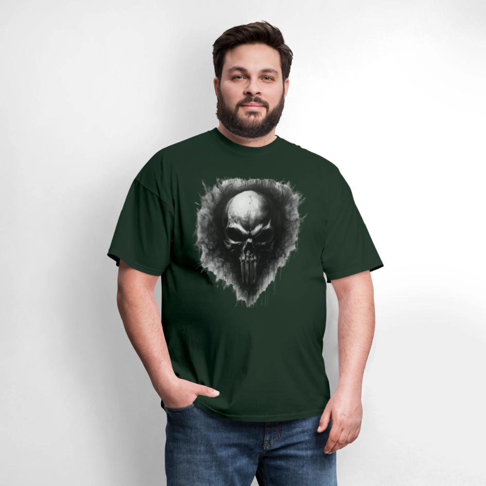 Heart of Vengeance Tee – Tactical Skull Graphic Men's T-Shirt - forest green