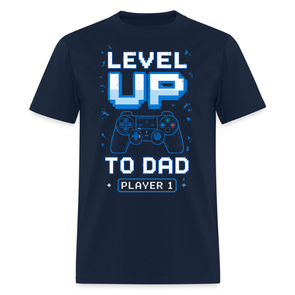Level Up to Dad – Player 1 Men's T-Shirt - navy