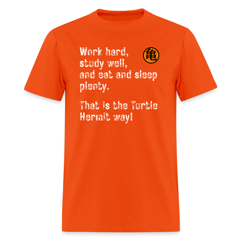 Turtle Hermit Way T-Shirt – Motivational Anime Inspired Training Quote Tee - orange